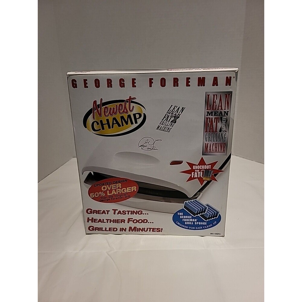 George Foreman Grill Champ Nonstick Electric GR11WSP3 Indoor Cookware